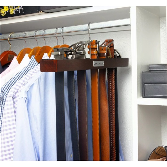 Houndsbay Closet Belt Holder/Hanger Mahogony - Picture 7 of 10